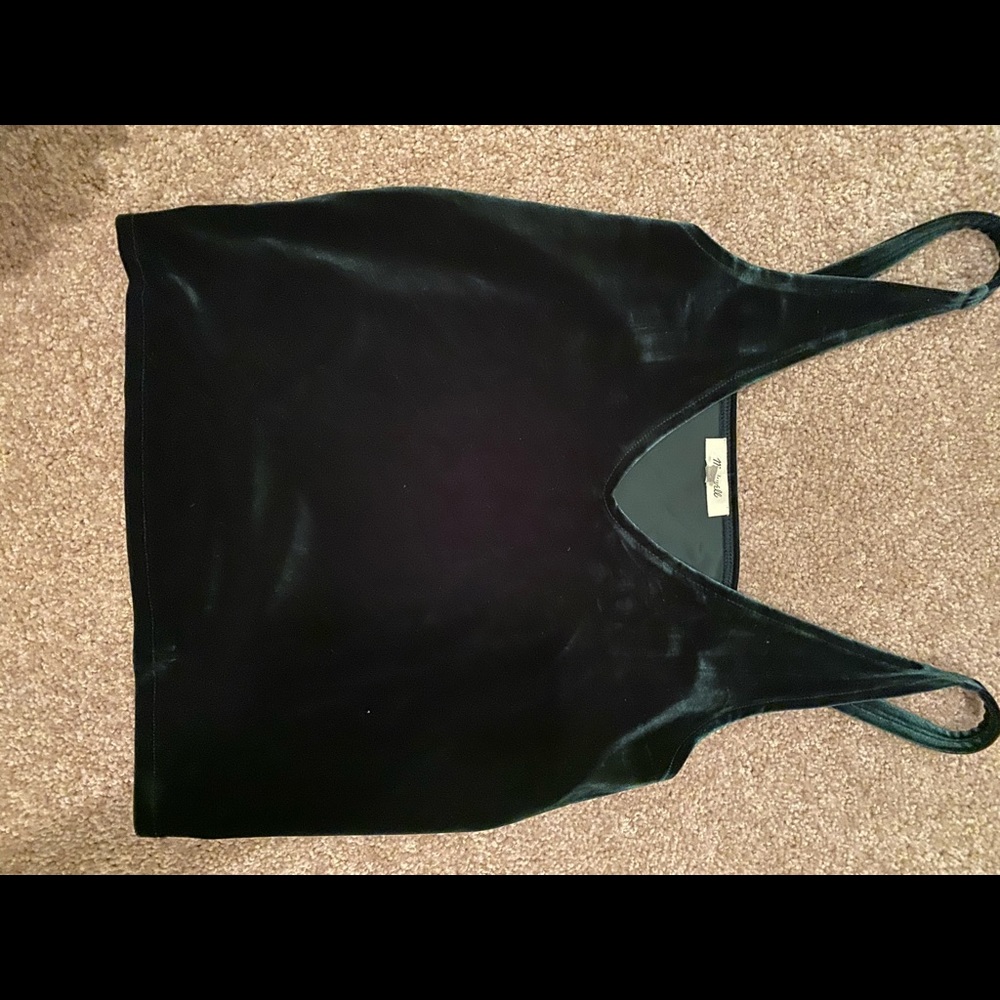 Green velvet tank